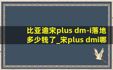 比亚迪宋plus dm-i落地多少钱了_宋plus dmi哪个配置性价比最高